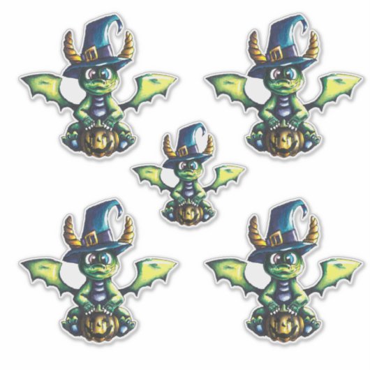 Sticker Conception magique du dragon d'Halloween (Devant)