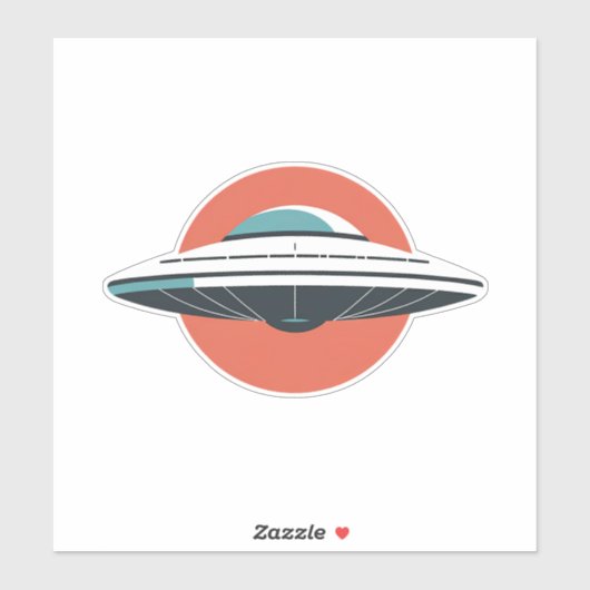 Sticker Conception minimaliste UFO moderne (Feuille)