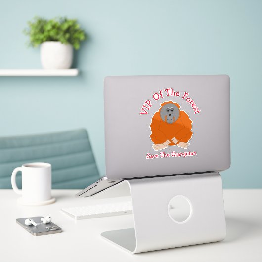 Sticker Conception Orangoutan personnalisée (Ordinateur portable sur le bureau)