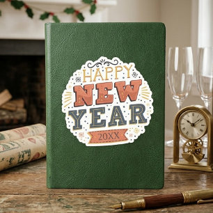 Sticker Conception personnalisée vintage Bonne Année Eve D