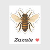 Sticker Conception réaliste de l'abeille miel (Feuille)