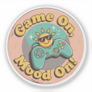 Sticker Conception Rétro Drôle de Jeu Sur Humeur Sur