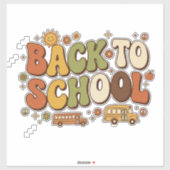 Sticker Conception Rétro Groovy de Rentree Scolaire (Feuille)