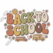 Sticker Conception Rétro Groovy de Rentree Scolaire (Devant)