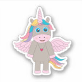 Sticker Conception Unicorne Arc-en-ciel mignon (Devant)