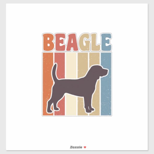 Sticker Conception vectorielle à rayures rétro de chien Be (Feuille)