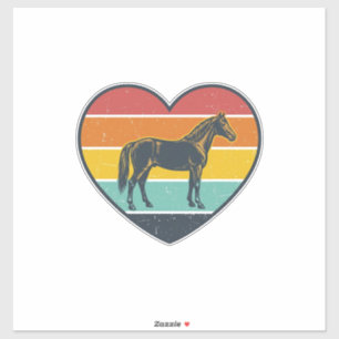 Sticker Conception vectorielle de cheval de cœur de couche