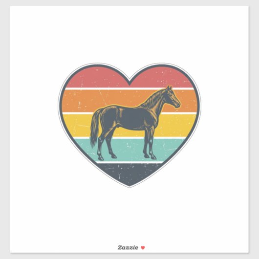 Sticker Conception vectorielle de cheval de cœur de couche (Feuille)