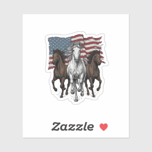 Sticker Conception vectorielle de chevaux de course patrio (Feuille)