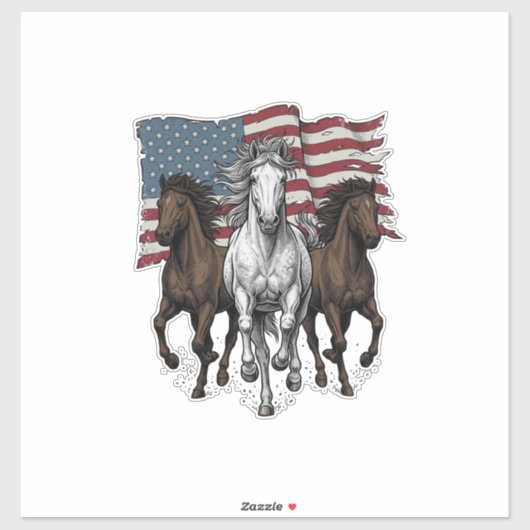 Sticker Conception vectorielle de chevaux de course patrio (Feuille)