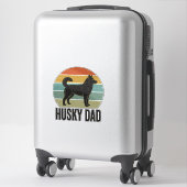 Sticker Conception vectorielle de chien rétro Husky Papa V (Sur valise)
