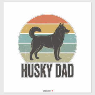 Sticker Conception vectorielle de chien rétro Husky Papa V