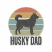 Sticker Conception vectorielle de chien rétro Husky Papa V (Devant)