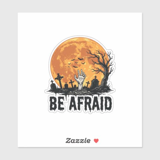 Sticker Conception vectorielle de cimetière d'Halloween vi (Feuille)