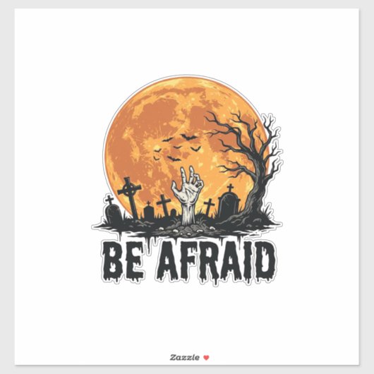 Sticker Conception vectorielle de cimetière d'Halloween vi (Feuille)