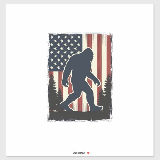 Sticker Conception vectorielle de forêt de drapeau américa (Feuille)