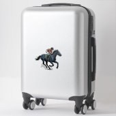 Sticker Conception vectorielle de jockey de course de chev (Sur valise)