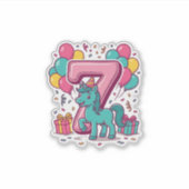 Sticker Conception vectorielle de poney mignon pour la fêt (Devant)
