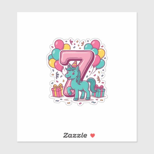 Sticker Conception vectorielle de poney mignon pour la fêt (Feuille)
