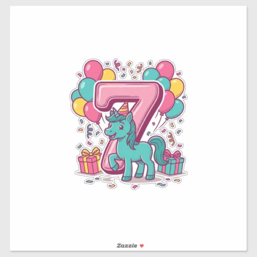 Sticker Conception vectorielle de poney mignon pour la fêt (Feuille)
