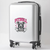 Sticker Conception vectorielle de sœur Pitbull amateur de (Sur valise)