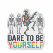 Sticker Conception vectorielle de squelette arc-en-ciel os (Devant)
