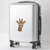 Sticker Conception vectorielle de tête de girafe gravée vi (Sur valise)