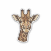 Sticker Conception vectorielle de tête de girafe gravée vi (Devant)