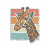 Sticker Conception vectorielle de tête de girafe rétro vin (Devant)