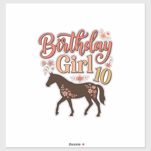 Sticker Conception vectorielle florale de cheval 10 pour f (Feuille)