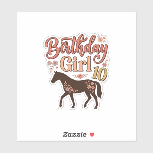 Sticker Conception vectorielle florale de cheval 10 pour f (Feuille)