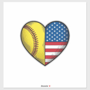 Sticker Conception vectorielle vintage de softball USA dra