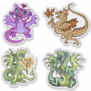 Sticker Conceptions adorables de dragon de bébé de drago