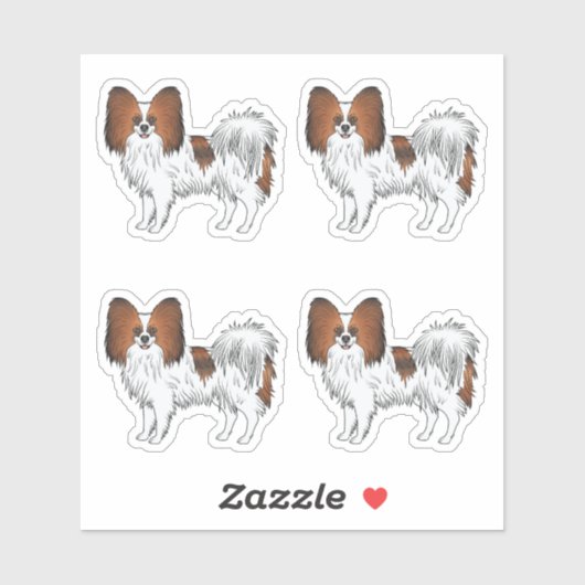 Sticker Conceptions de Papillon roux de bande dessinée mig (Feuille)