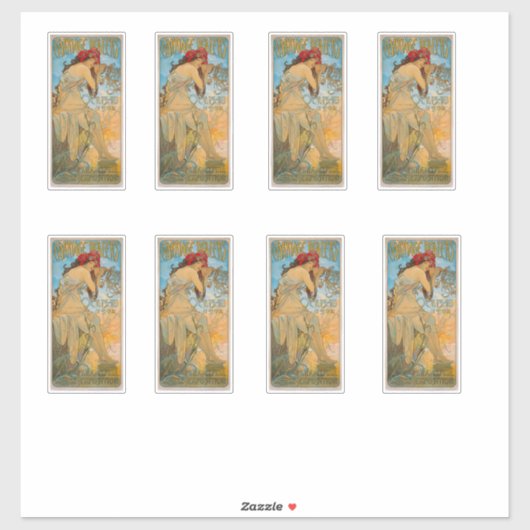 Sticker Concessionnaires de transport par Alphonse Mucha ( (Feuille)