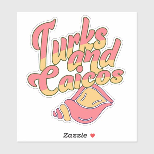 Sticker Conche Turks and Caicos (Feuille)