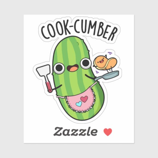 Sticker Concombre de Cook Funny Concomber Pun (Feuille)