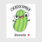 Sticker Concombre Funky Veggie Cucumber Pun (Feuille)