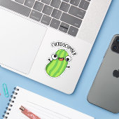 Sticker Concombre Funky Veggie Cucumber Pun (Ordinateur portable avec iPhone)