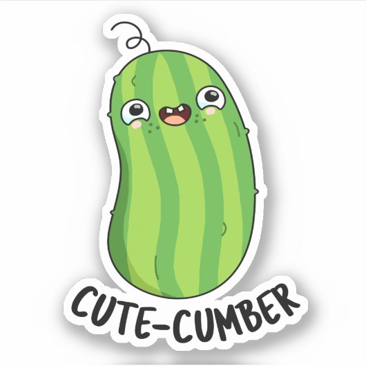 Sticker Concombre Funny Concomber Pun (Devant)