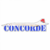 Sticker Concorde Jet with Bold Blue Text (Devant)