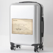 Sticker Concorde - Plan directeur de l'avion Plans de dess (Sur valise)
