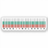 Sticker Conçu en Bulgarie Code-Barres Drapeau Design (Recto)