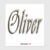 Sticker Conçu Oliver Nom, (Feuille)