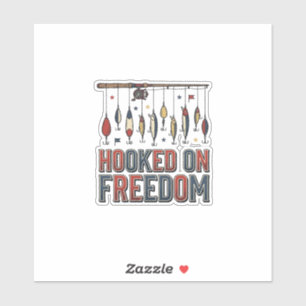 Sticker Conçu pour la liberté Chemise de pêche patriotique