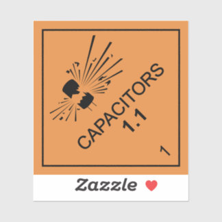 Sticker Condensateurs explosifs danger diamant