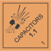 Sticker Condensateurs explosifs danger diamant (Devant)