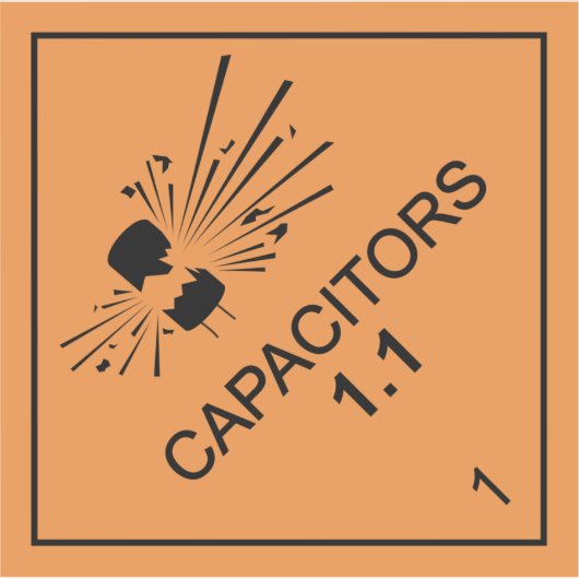 Sticker Condensateurs explosifs danger diamant (Devant)