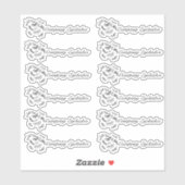 Sticker Conditionnement de logo moderne Eyelashes Nom comm (Feuille)
