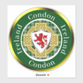 Sticker Condon Irish Shield & Celtic Cross Personnalisé (Feuille)
